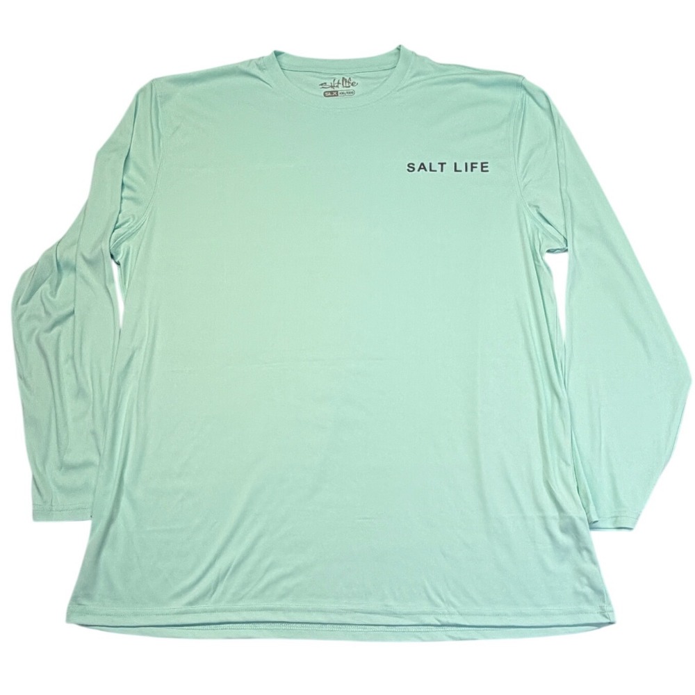 Salt Life SLX Mens XXL Light Blue Long Sleeve Fishing Performance Shirt SLM6559